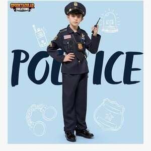 Spooktacular Creations Kids Premium Police Officer Costume Set - Size Small